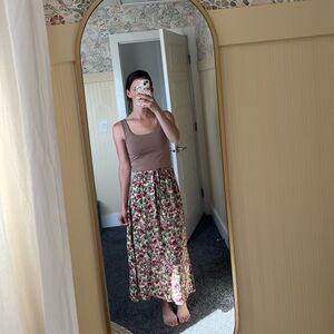 ICHI Ihenora Floral Midi Skirt